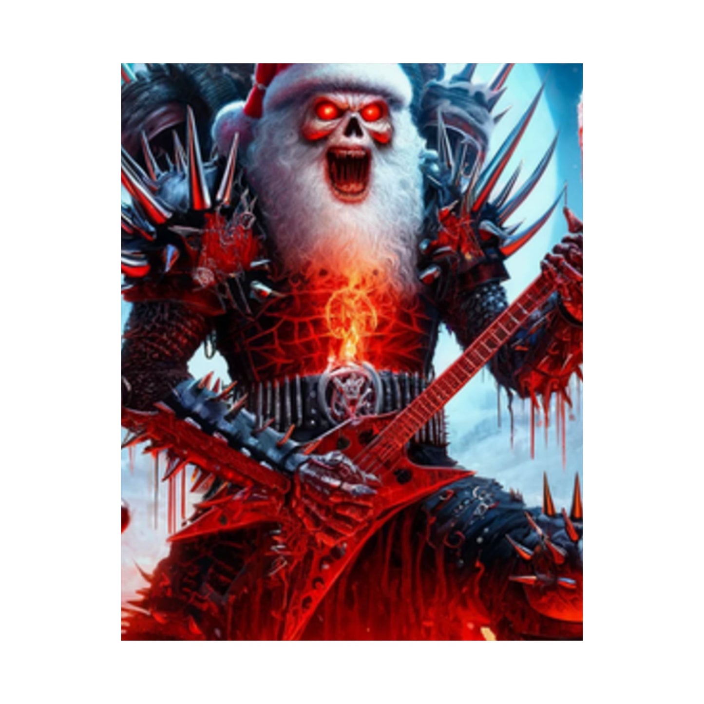 Heavy Metal Santa Holiday Concert Music Room Poster