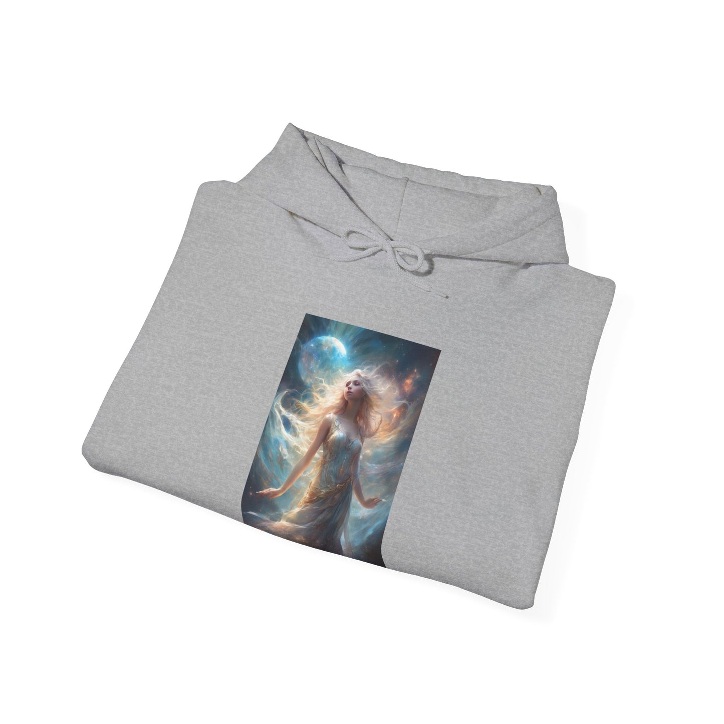 Moonlit Celestial Maiden Fantasy Portrait Hoodie