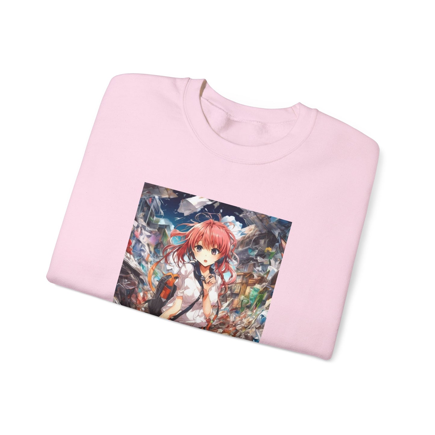 Recycling Day Anime Schoolgirl Eco Street Art Sweatshirt