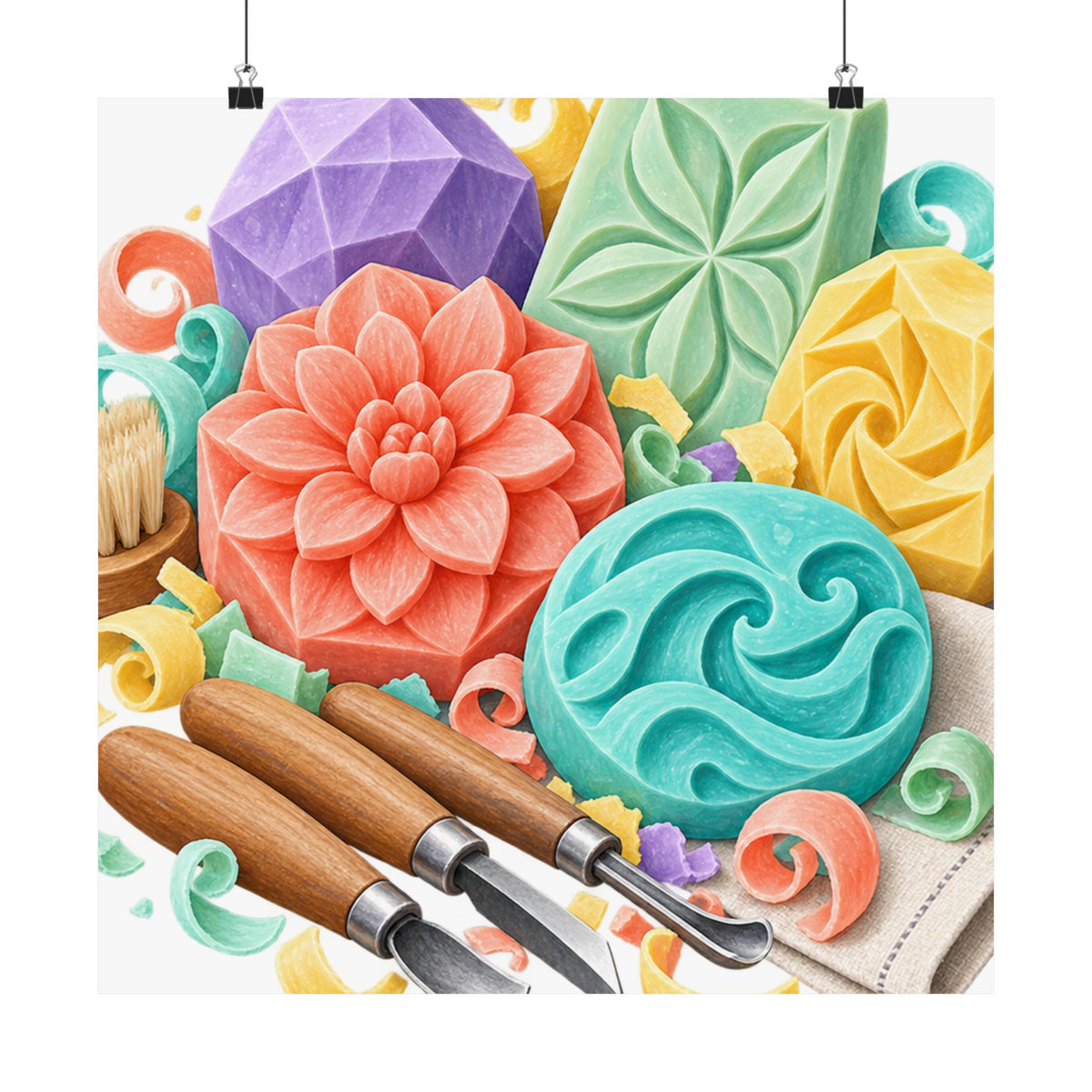 Colorful Soap Carving Workshop Poster
