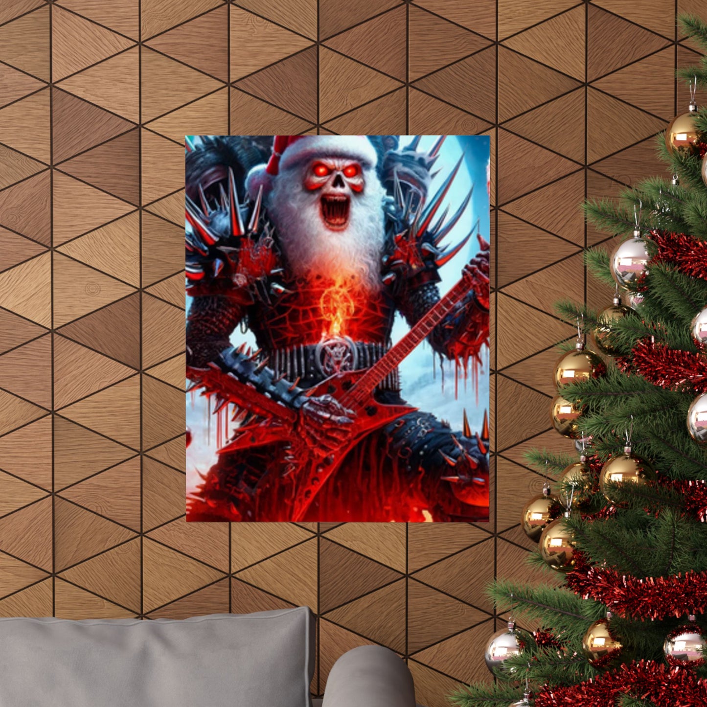 Heavy Metal Santa Holiday Concert Music Room Poster