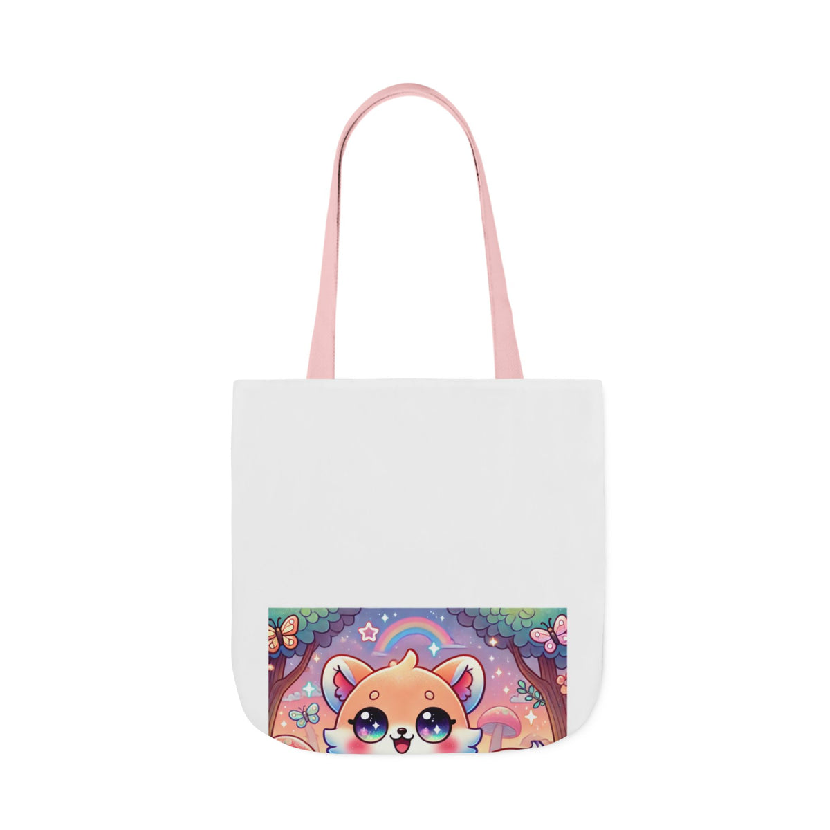 Pastel Woodland Fox Mushroom Kawaii Canvas Tote Bag