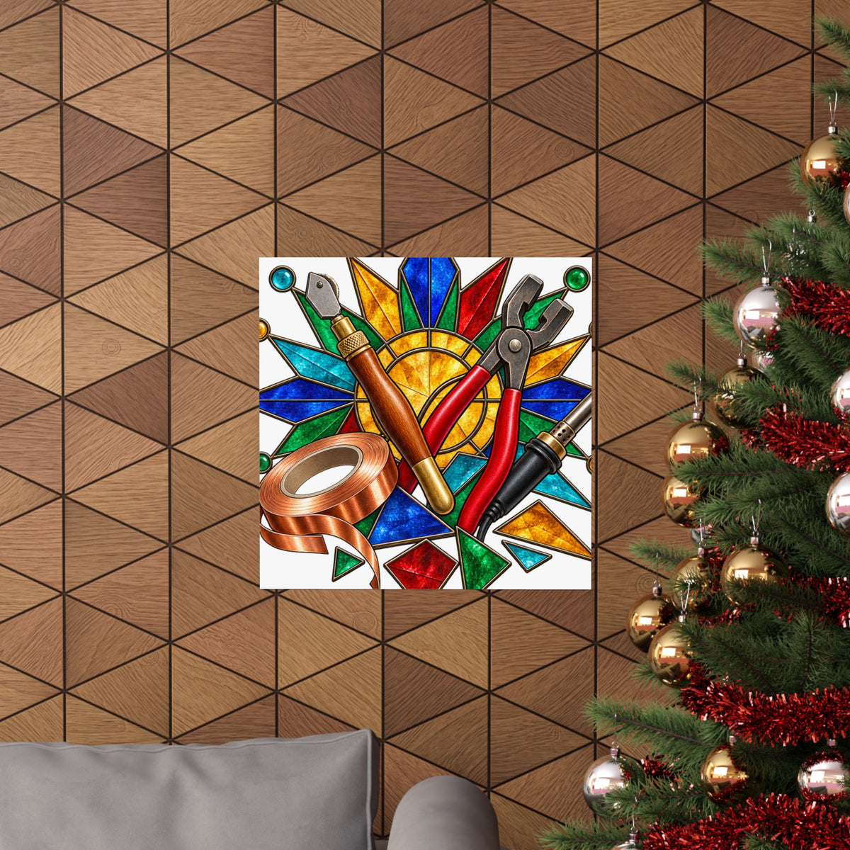 Stained Glass Workshop Tools Poster