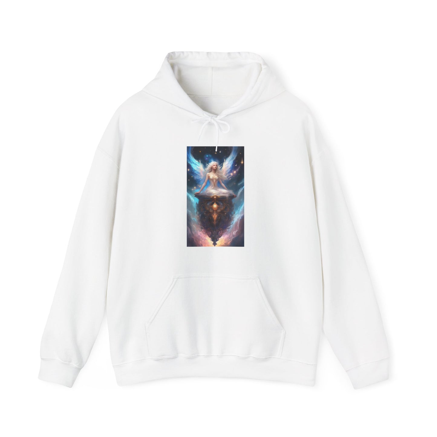 Celestial Winged Meditation Fantasy Portrait Hoodie