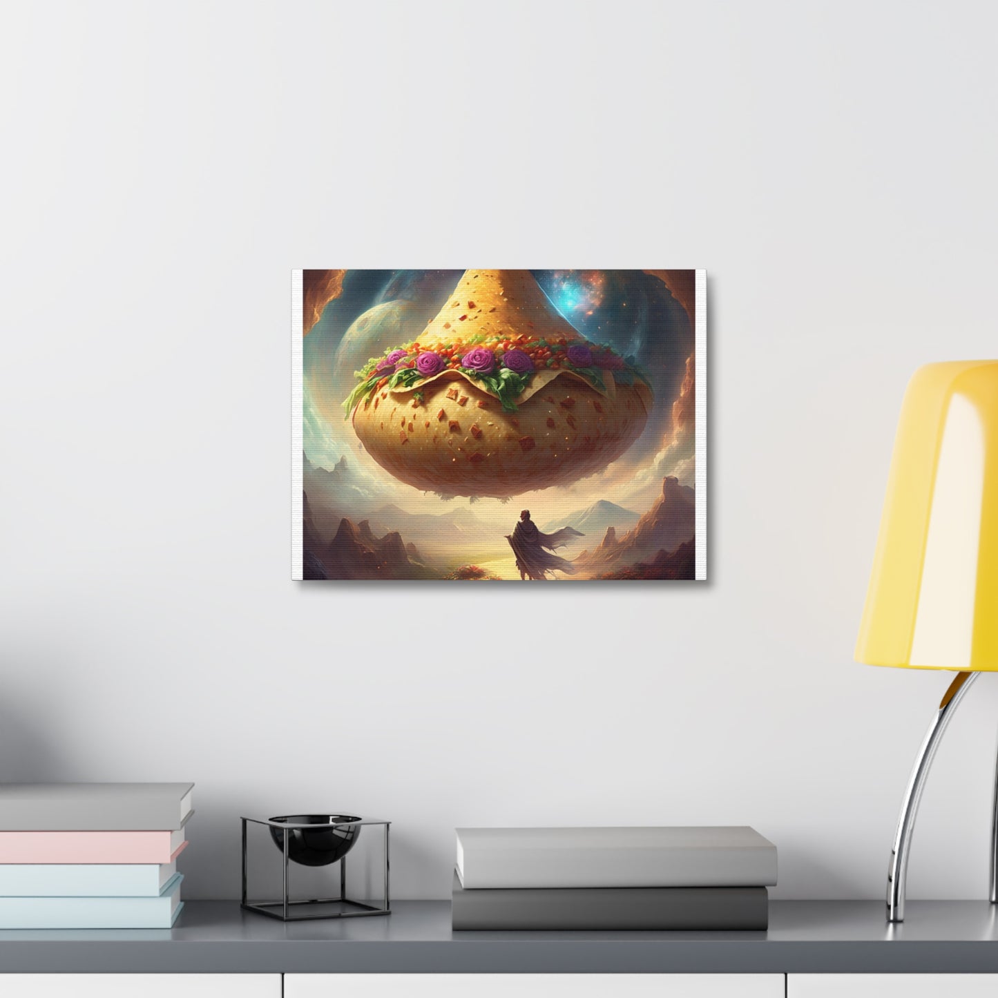 Cosmic Taco Planetoid Surreal Food Fantasy Art Canvas