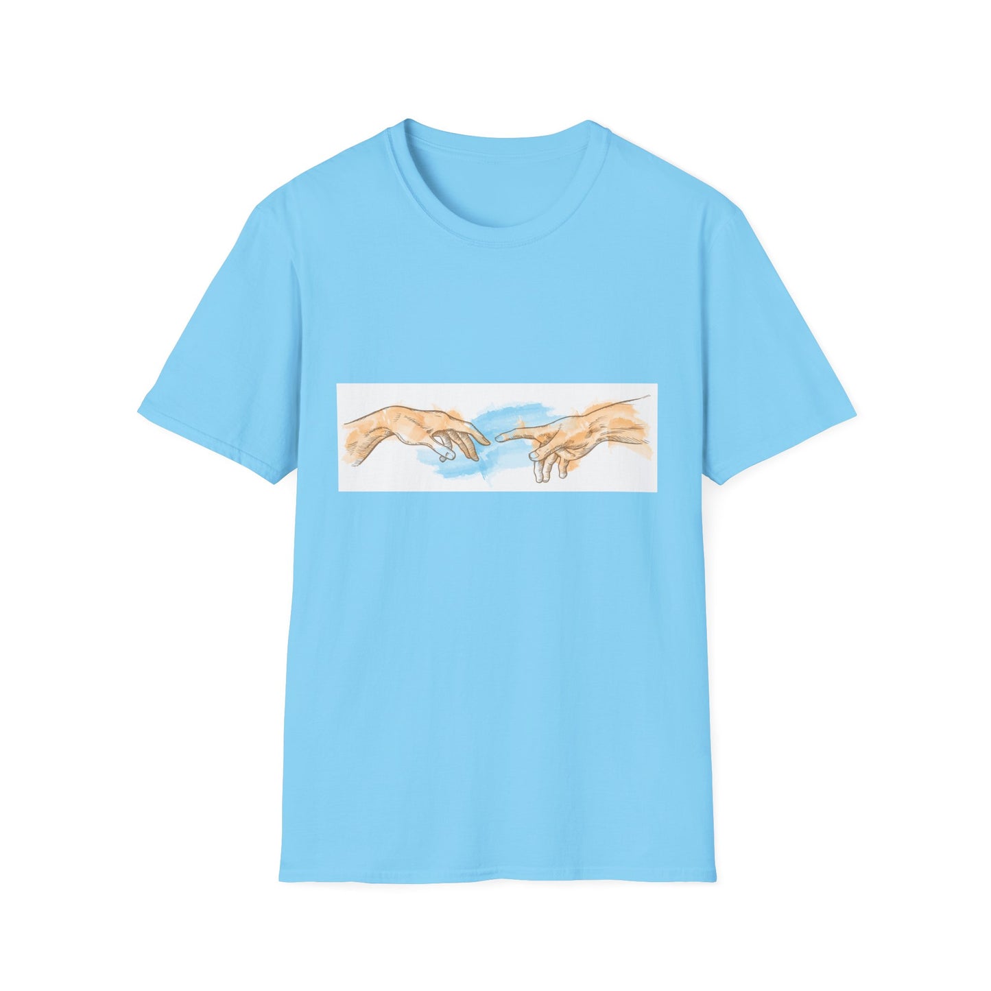 Creation of Adam Hands Graphic T-Shirt Michelangelo Inspired Art Tee Minimal Renaissance Aesthetic Inspired Unisex Shirt