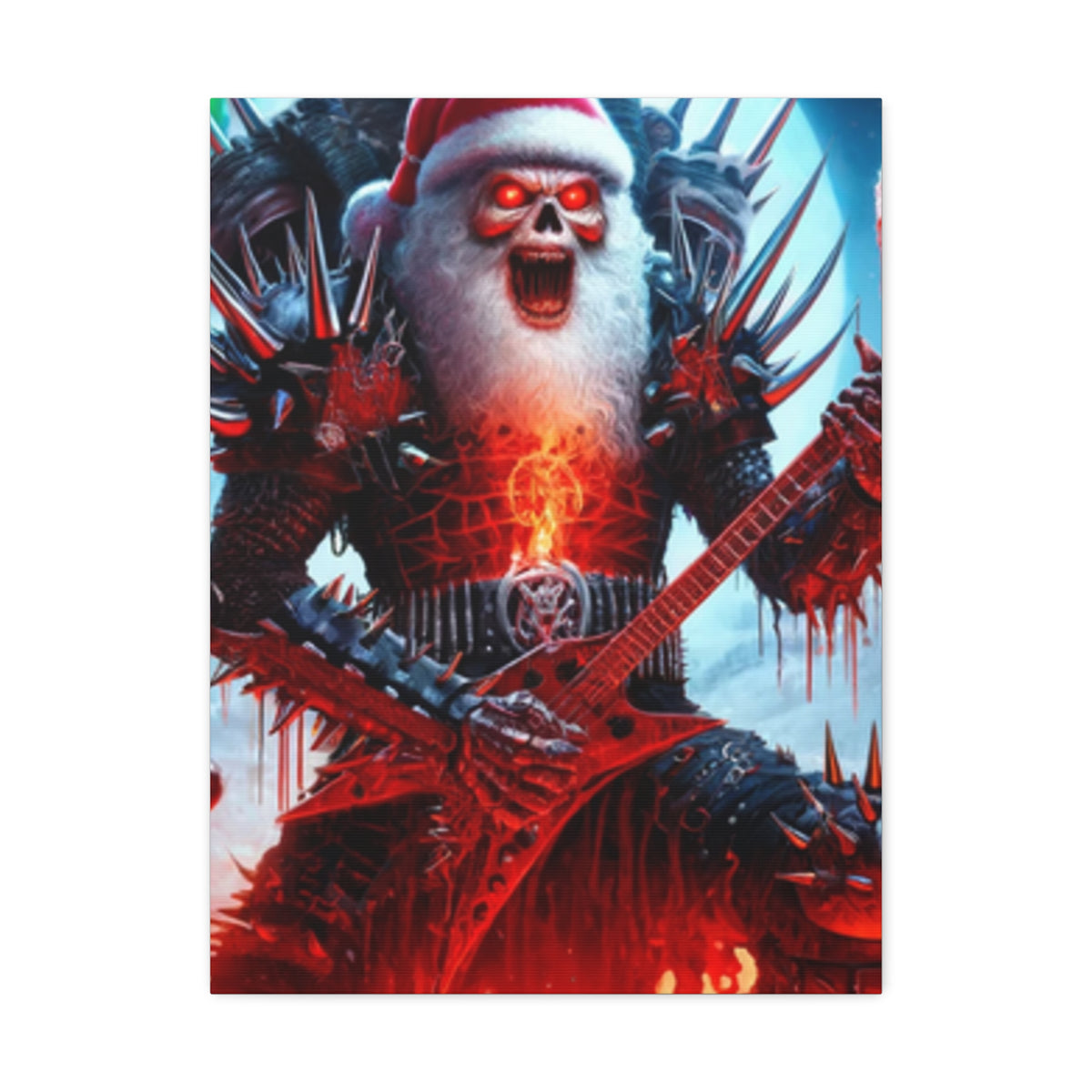 Heavy Metal Santa Holiday Concert Dark Holiday Canvas Art
