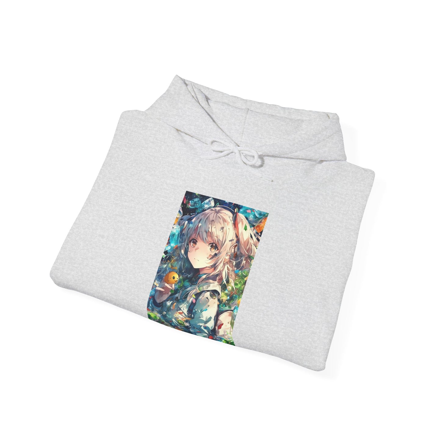 Crystal Bottle Anime Portrait Colorful Graphic Hoodie