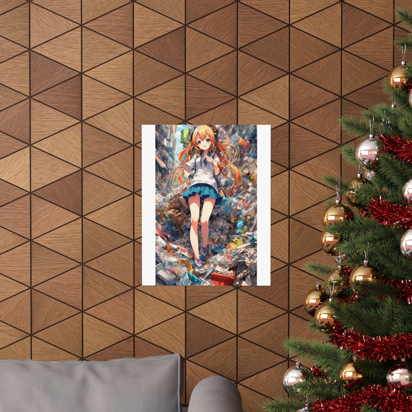 Recycling Rescue Anime Heroine Eco Street Art Poster