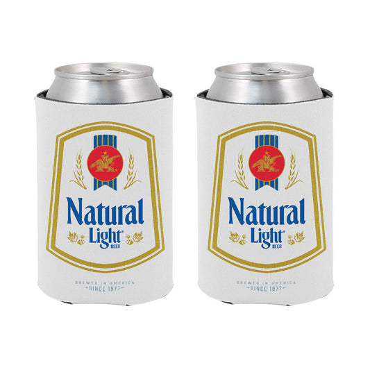 Natural Light Beer AB Cooler  Fits 12 oz Aluminum Can Coozie White