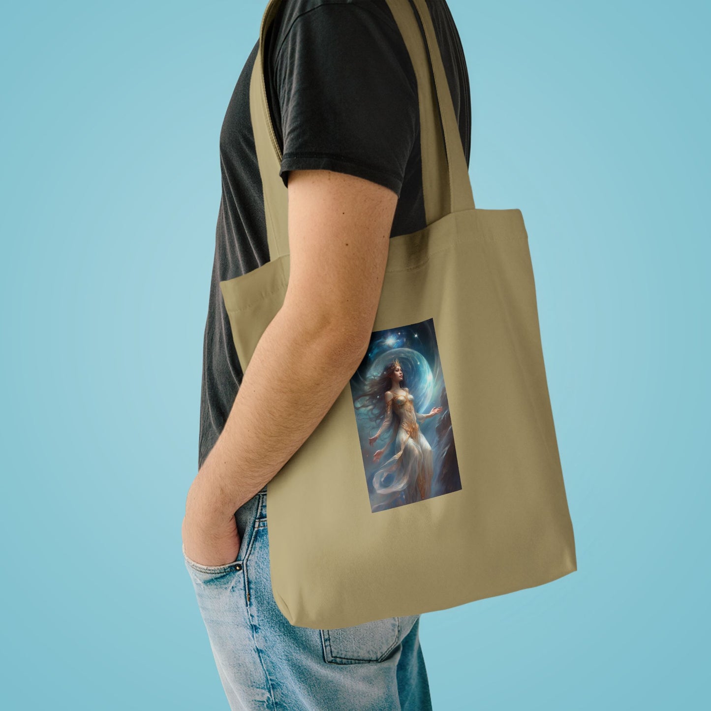 Lunar Celestial Queen Fantasy Portrait Tote Bag