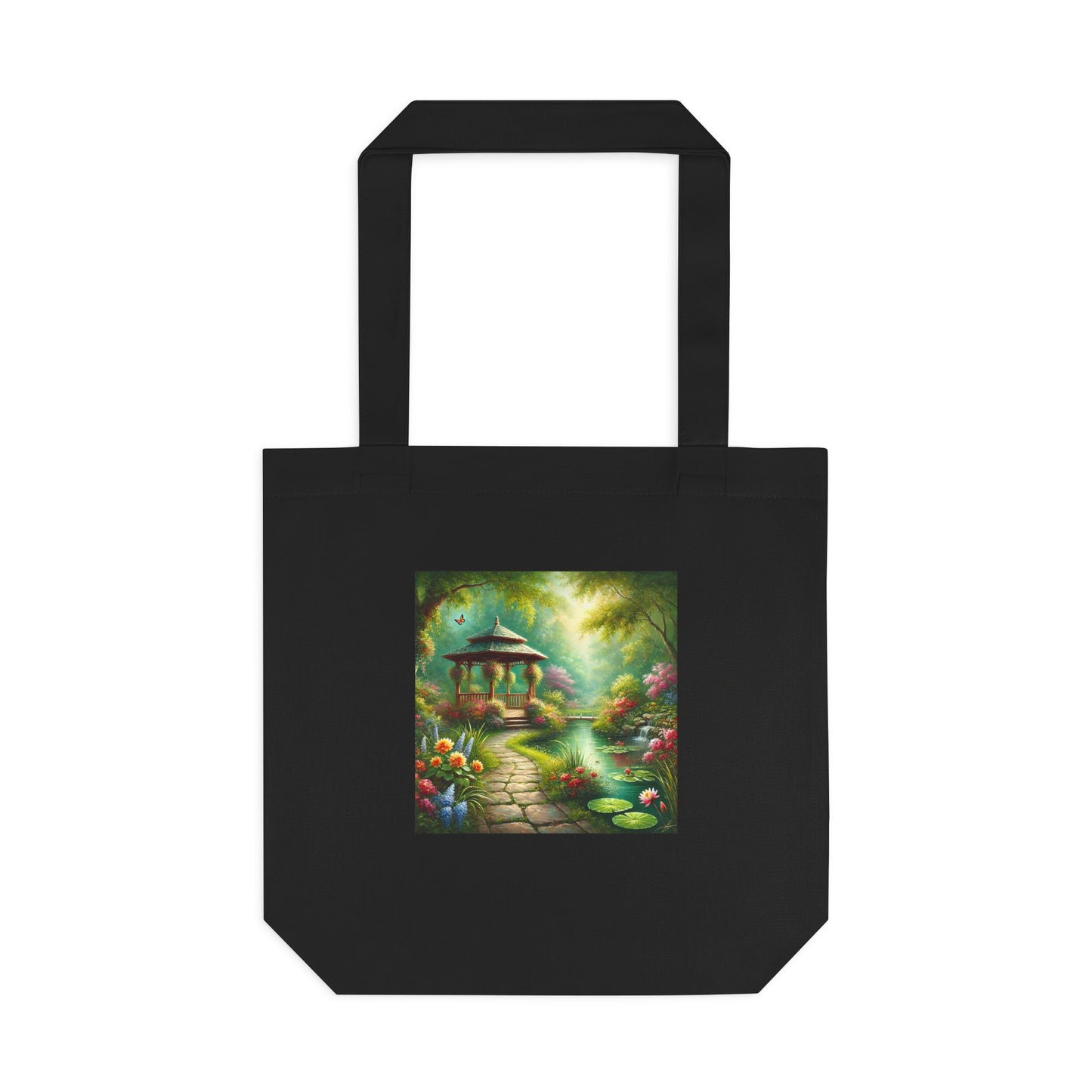 Spring Garden Gazebo Floral Landscape Tote Bag