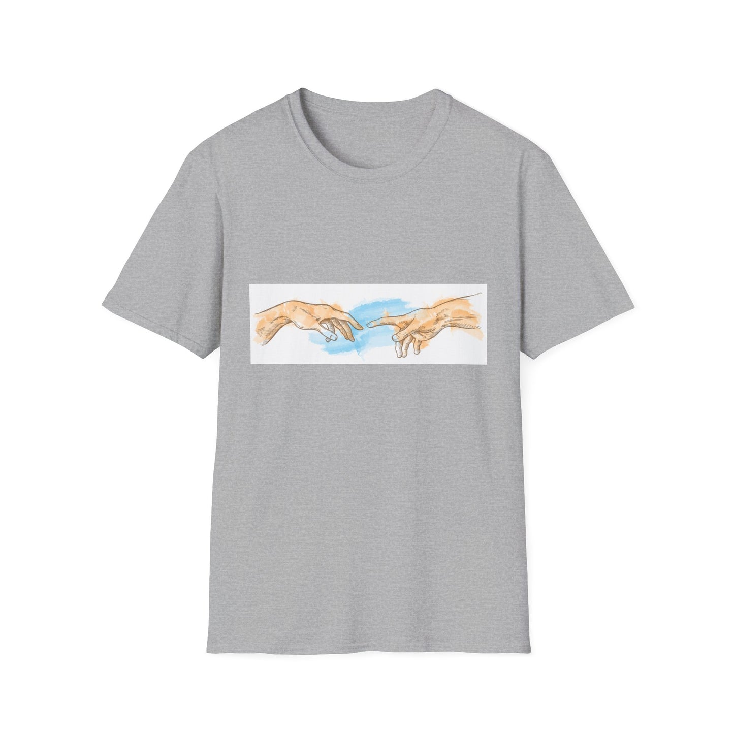 Creation of Adam Hands Graphic T-Shirt Michelangelo Inspired Art Tee Minimal Renaissance Aesthetic Inspired Unisex Shirt
