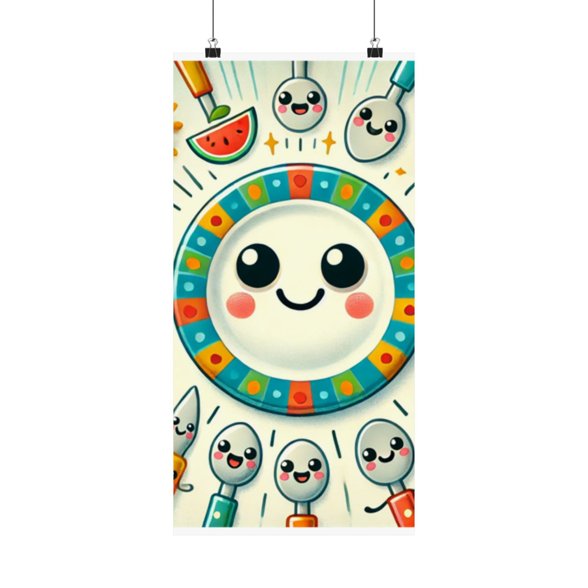 Happy Little Kitchen Club Kawaii Food Poster Kitchen Wall Art Decor