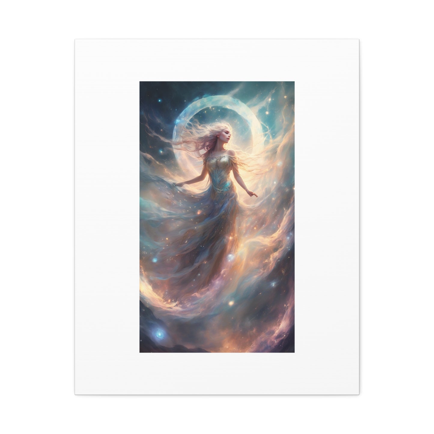 Moonlit Celestial Dancer Fantasy Portrait Canvas