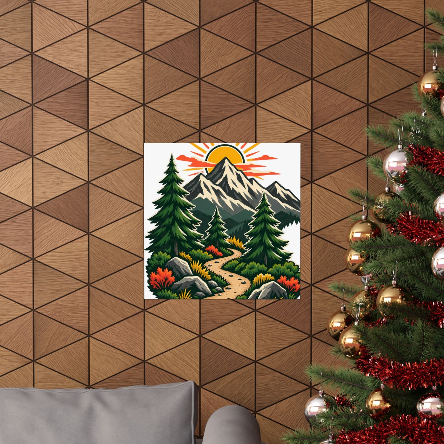 Sunrise Mountain Trail Outdoor Adventure Poster