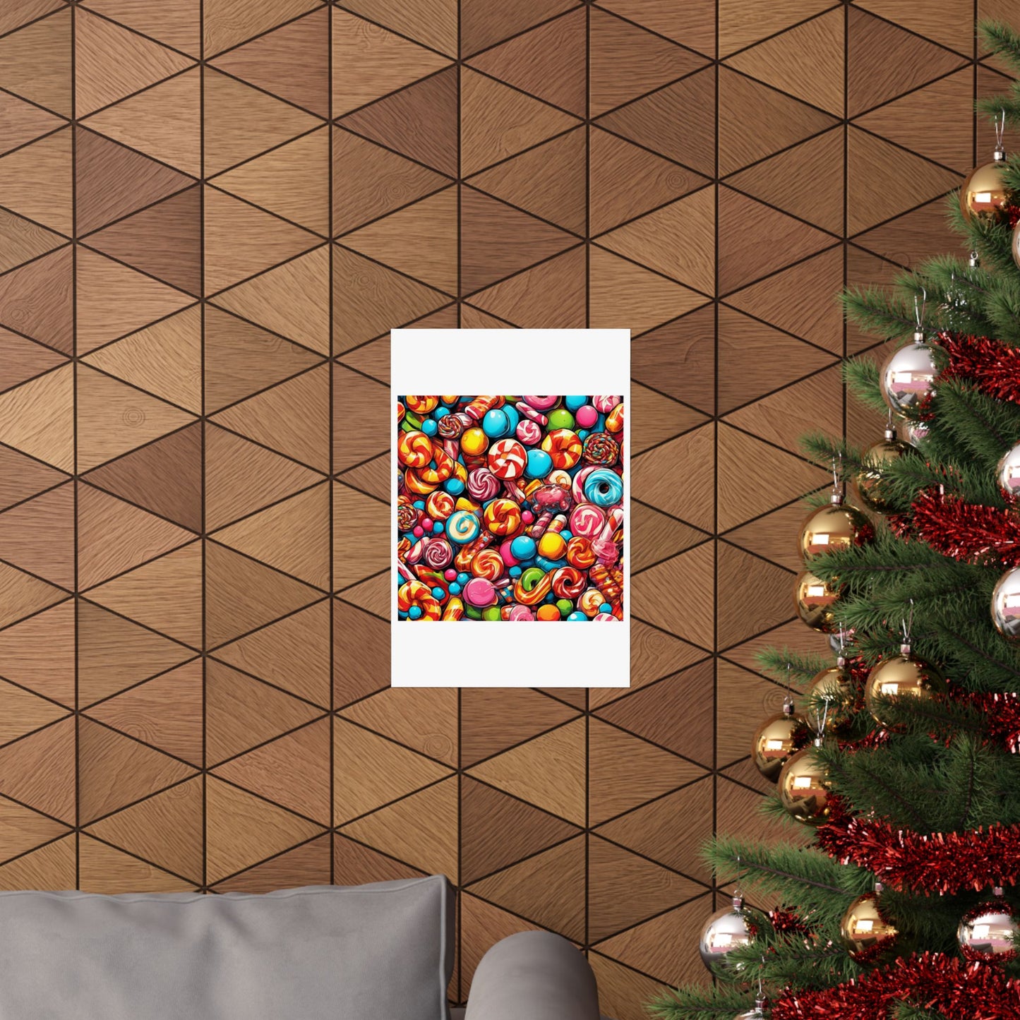 Colorful Candy and Lollipop Pattern Poster