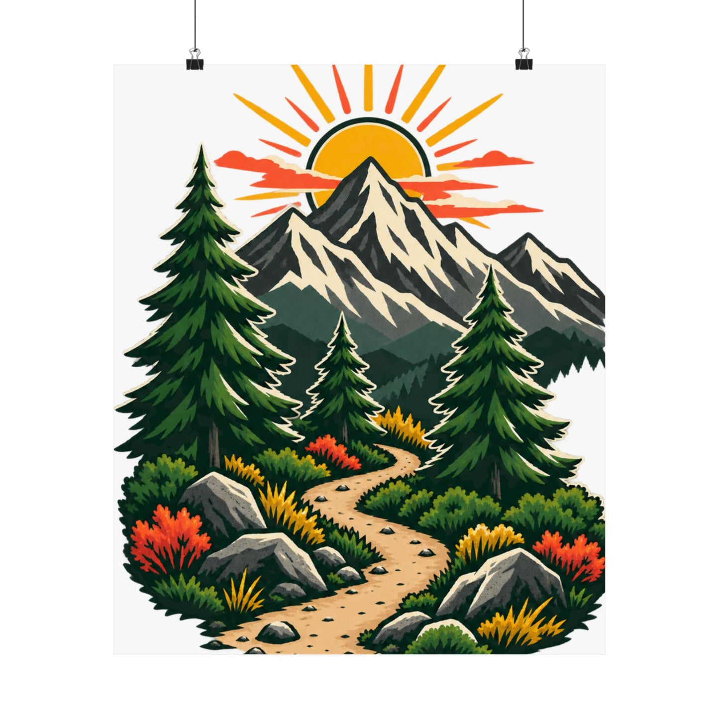 Sunrise Mountain Trail Outdoor Adventure Poster