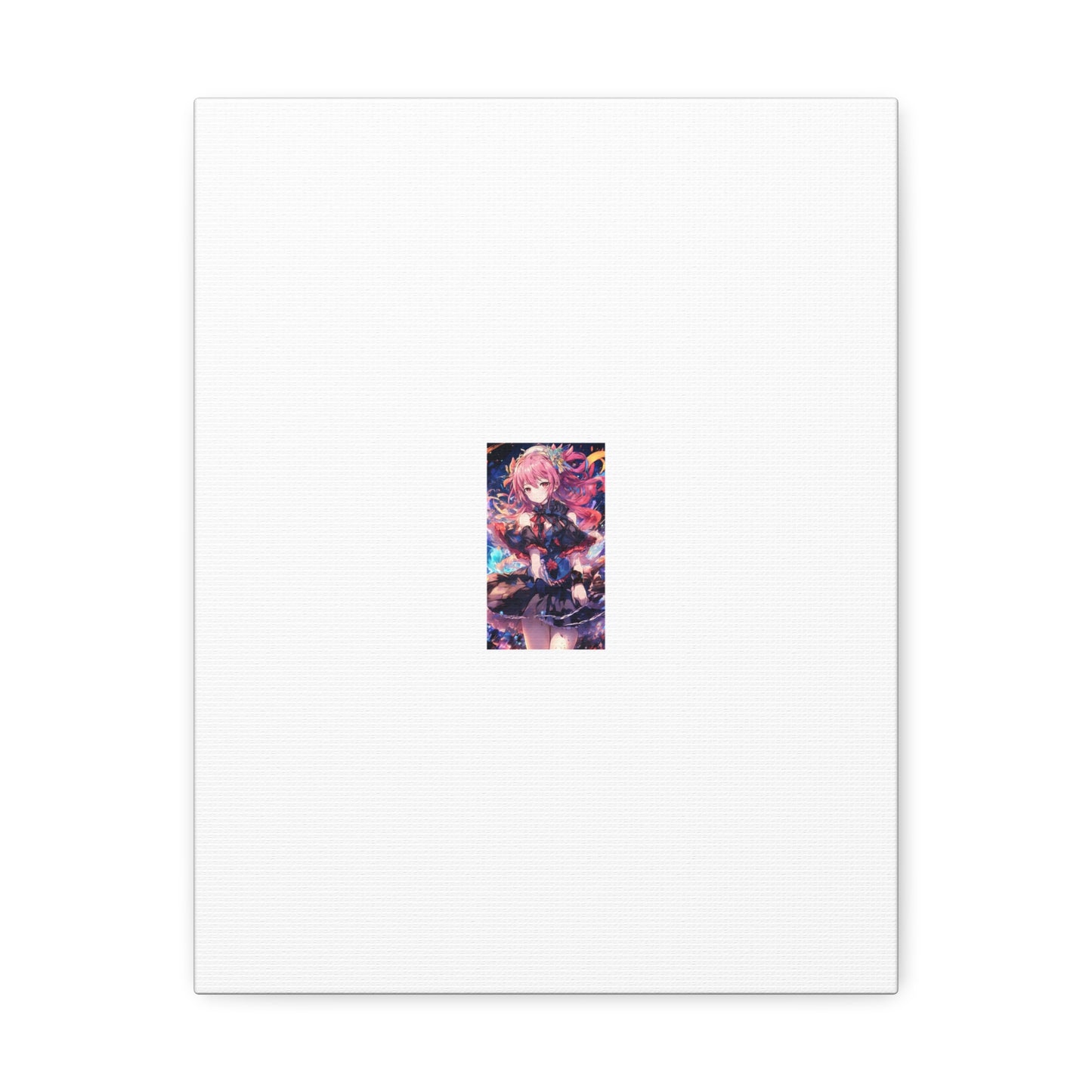 Pink Haired Fantasy Heroine Anime Portrait Canvas Wall Art