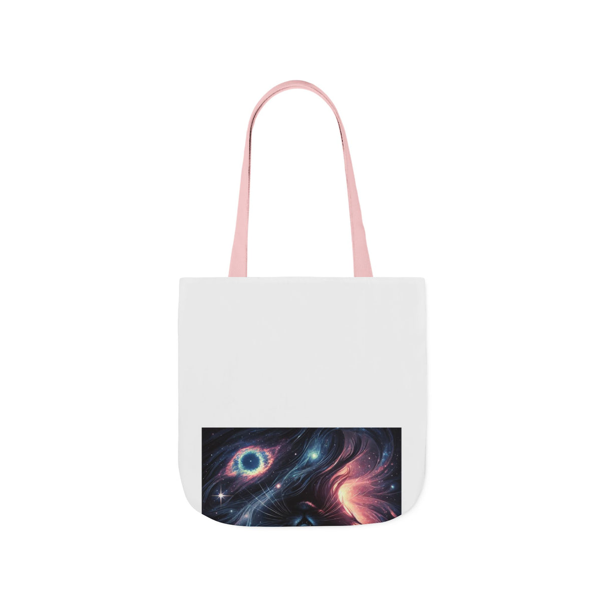Cosmic Black Cat Galaxy Celestial Canvas Tote Bag