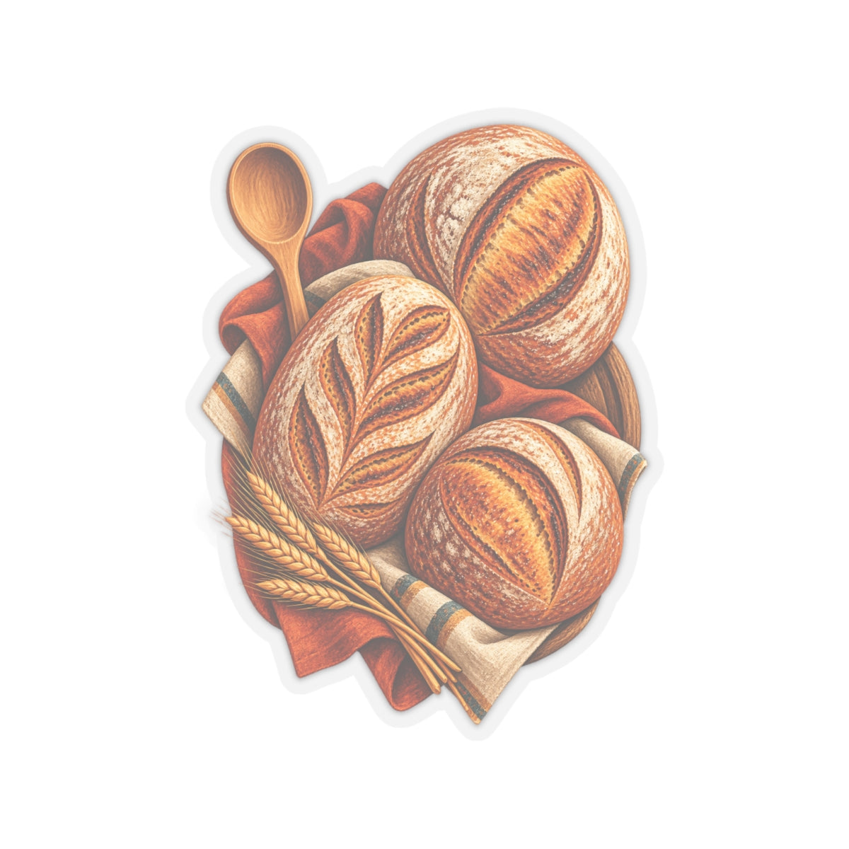 Artisan Bread Baking Emblem Sticker