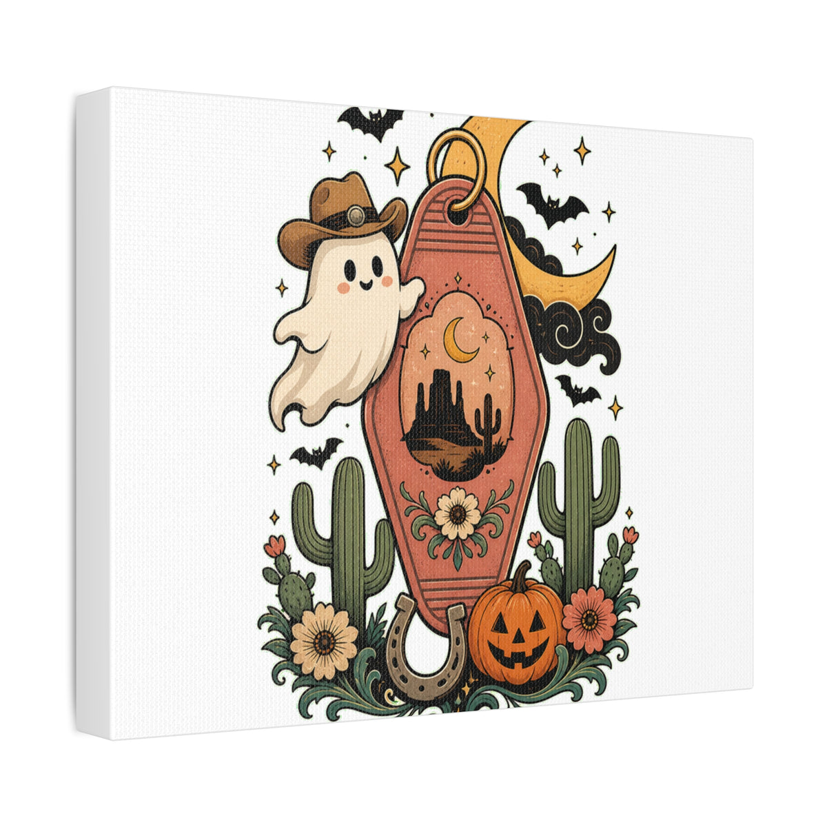 Haunted Desert Keytag Ghost Halloween Canvas