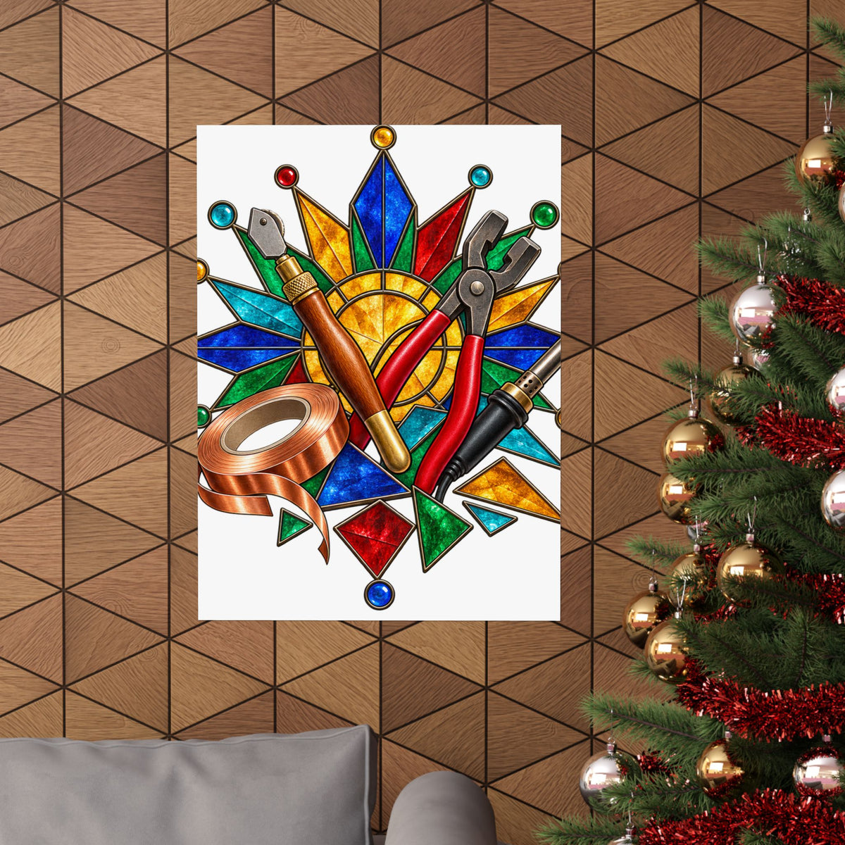 Stained Glass Workshop Tools Poster