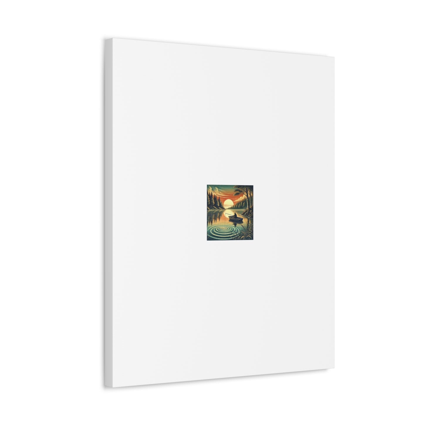 Sunset Lake Fishing Retreat Canvas Lake House Fishing Wall Art Gift
