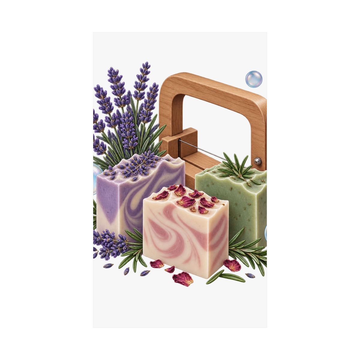Botanical Soap Making Lavender and Herbs Poster