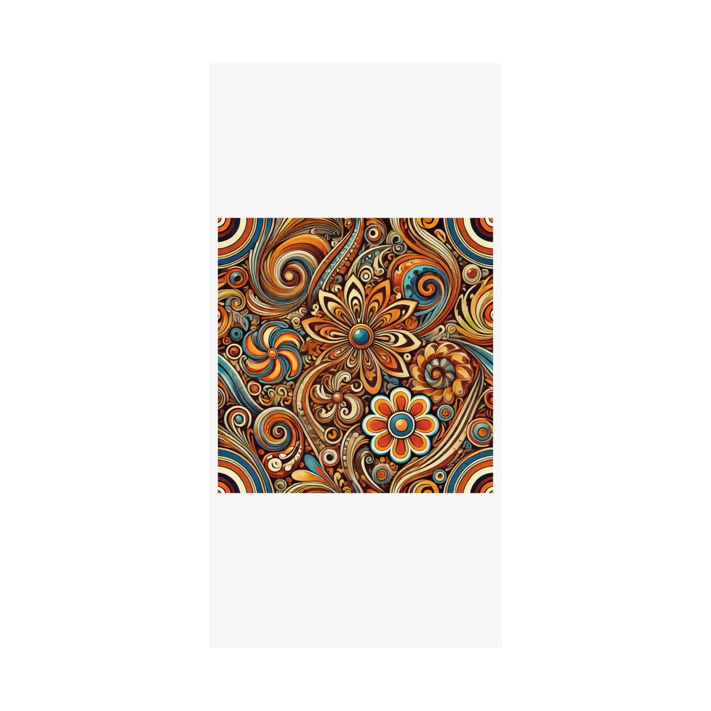 Ornate Abstract Floral Paisley Pattern Poster