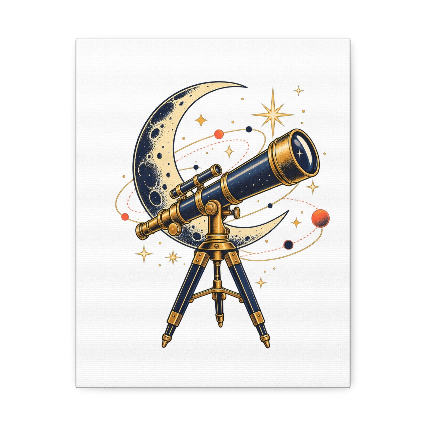 Vintage Telescope Celestial Astronomy Canvas
