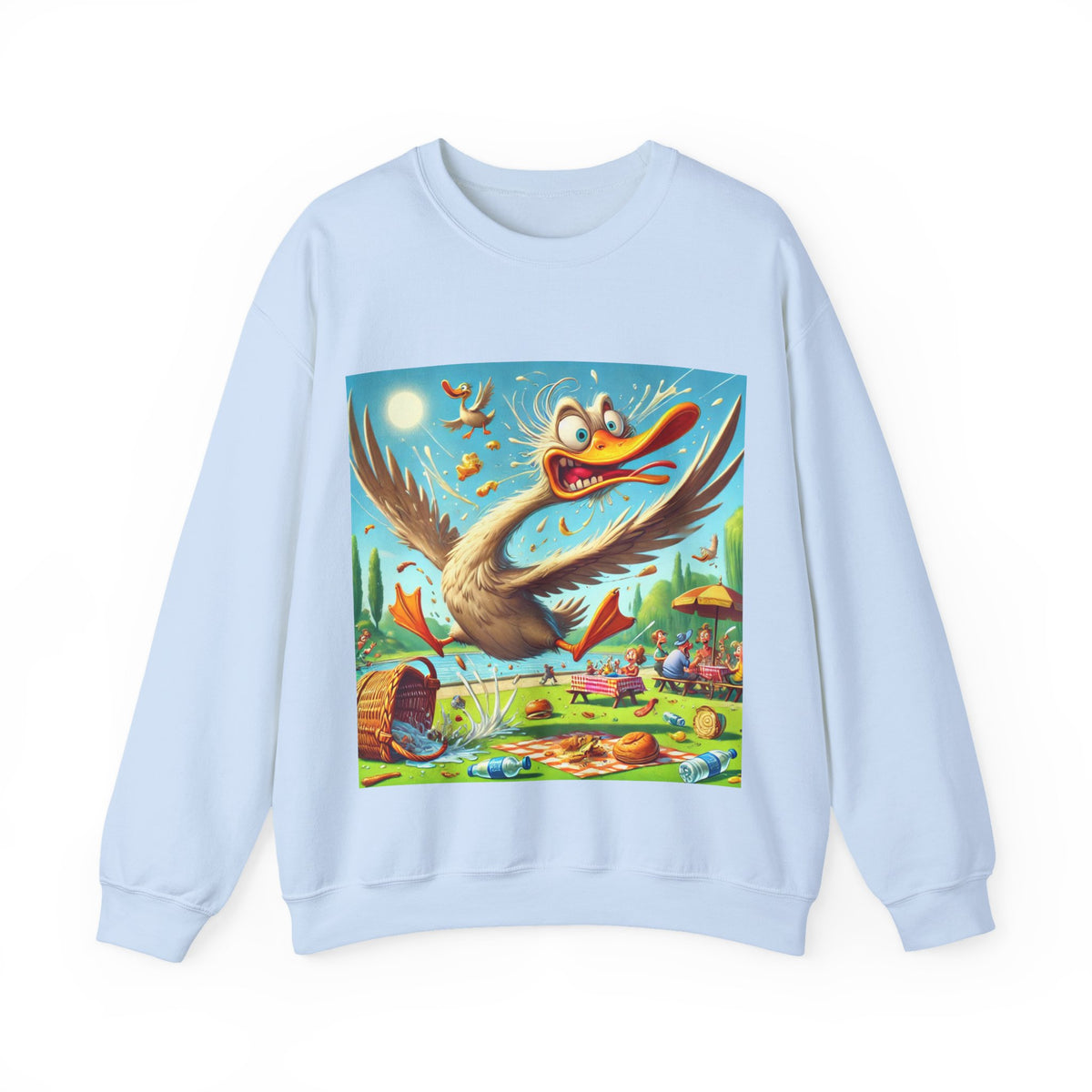 Chaotic Picnic Duck Funny Summer Art Sweatshirt