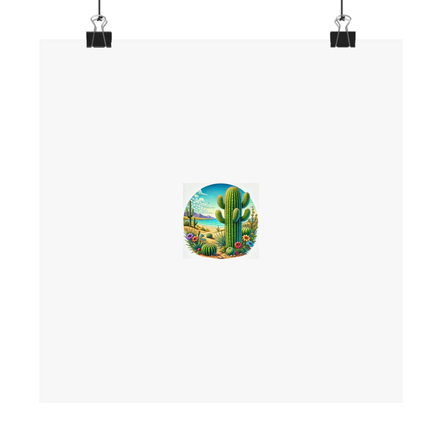 Desert Cactus Bloom Garden Poster Botanical Desert Wall Art Gift