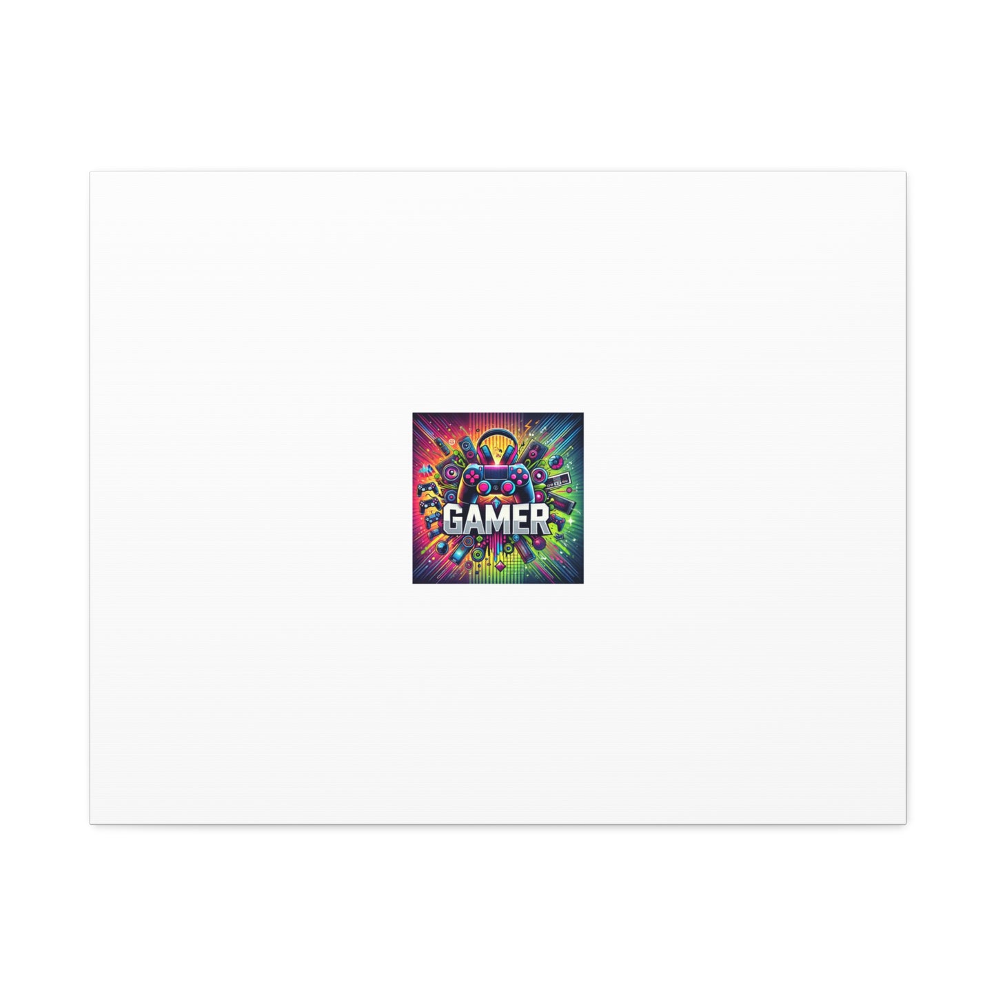 Neon Gamer Energy Retro Arcade Gaming Canvas Wall Art