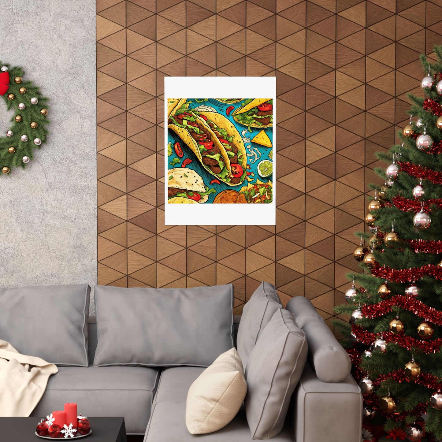 Taco Party Pattern Foodie Gift Art Poster