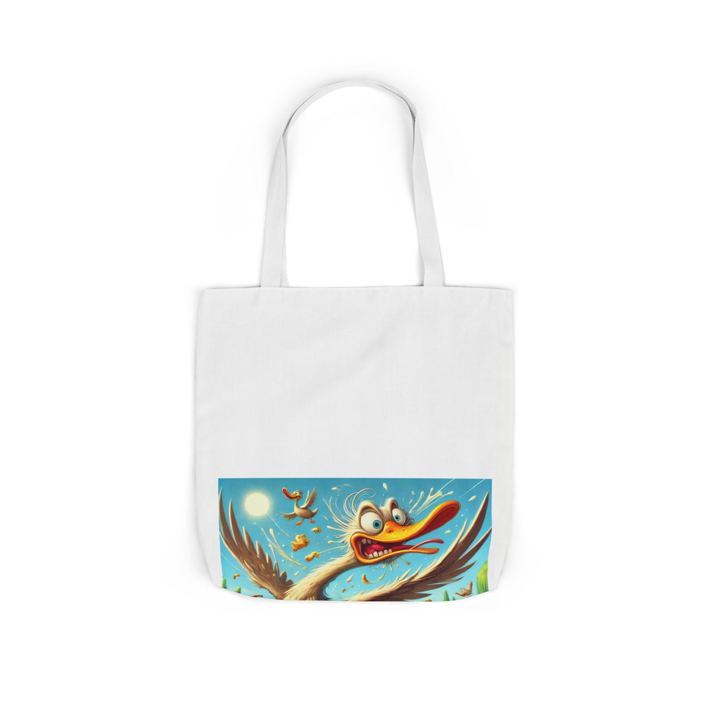 Chaotic Picnic Duck Funny Summer Canvas Tote Bag