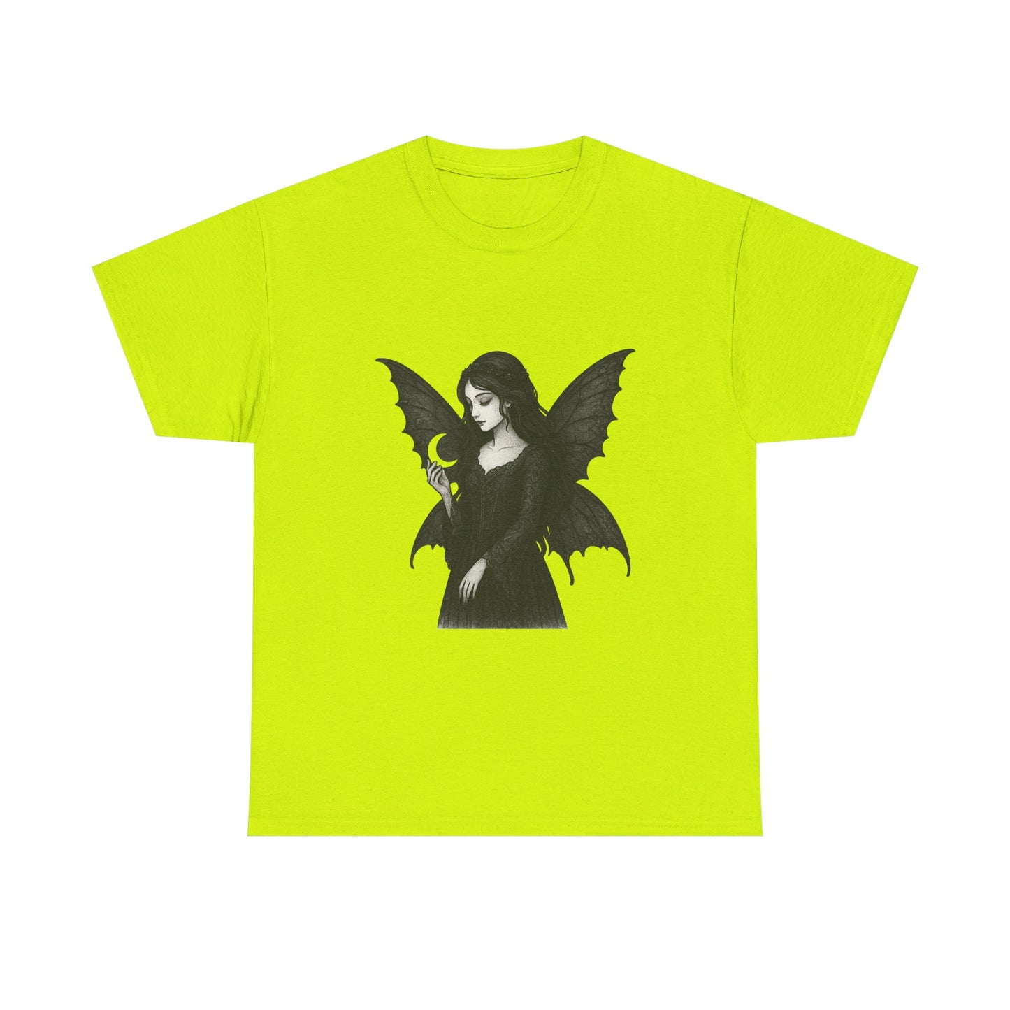 Gothic Fairy Tee, Unisex Cotton T-Shirt with Bat Wings, Forest Aesthetic Shirt, Perfect for Halloween, Casual Wear, Emo Witch