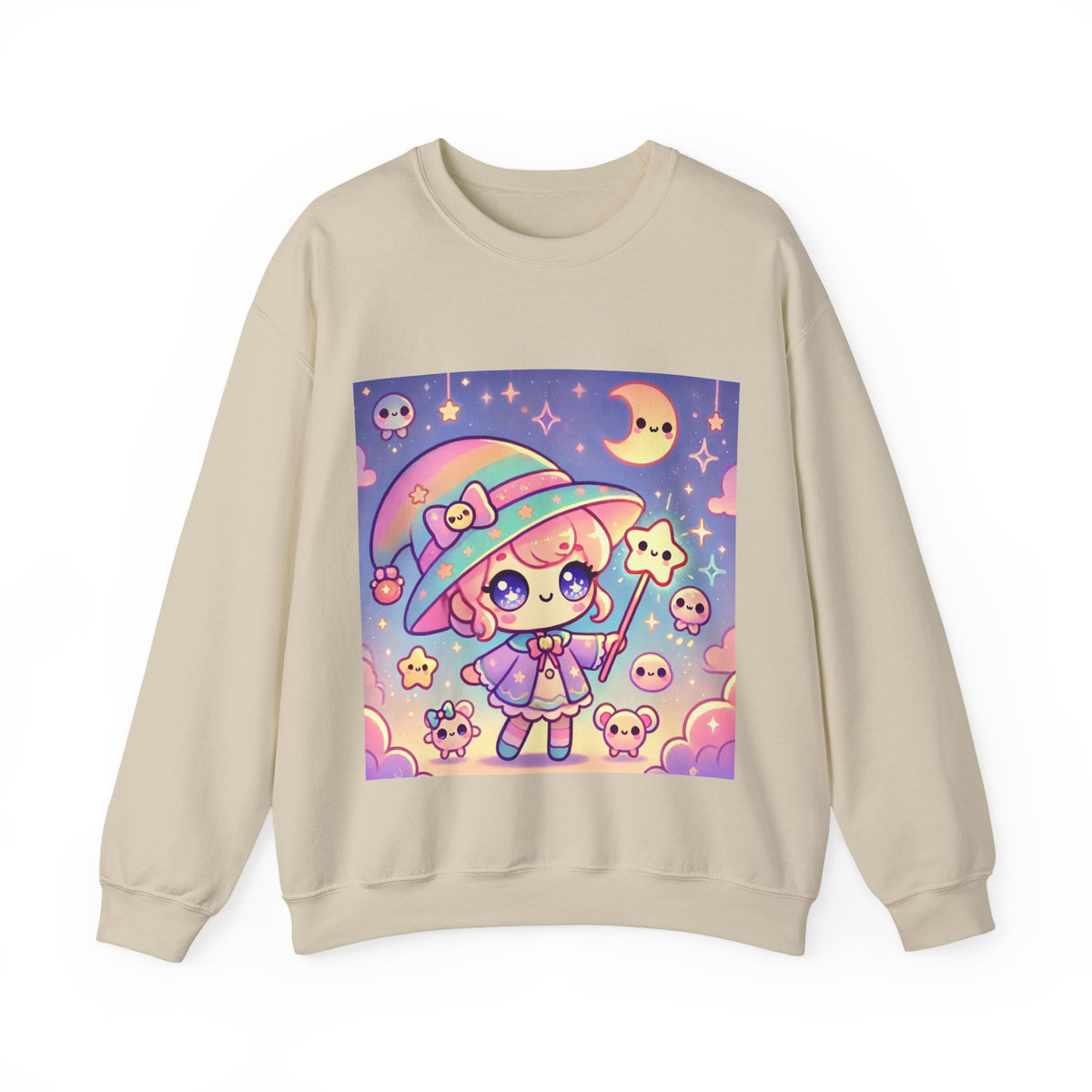 Kawaii Moon Wand Pastel Fantasy Art Sweatshirt