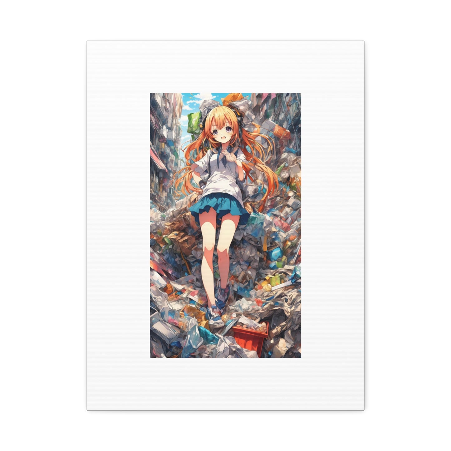 Recycling Rescue Anime Heroine Eco Street Art Canvas