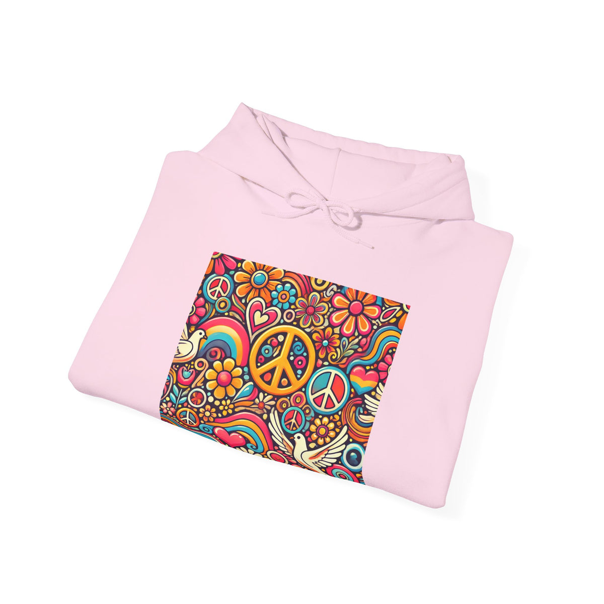 Colorful Peace Floral Pattern Hoodie