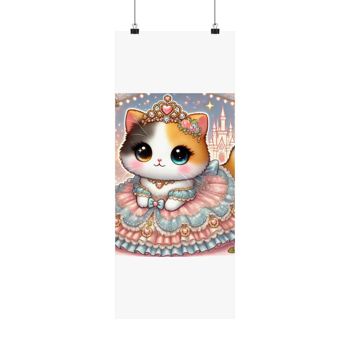 Pastel Princess Calico Cat Fantasy Wall Art Poster
