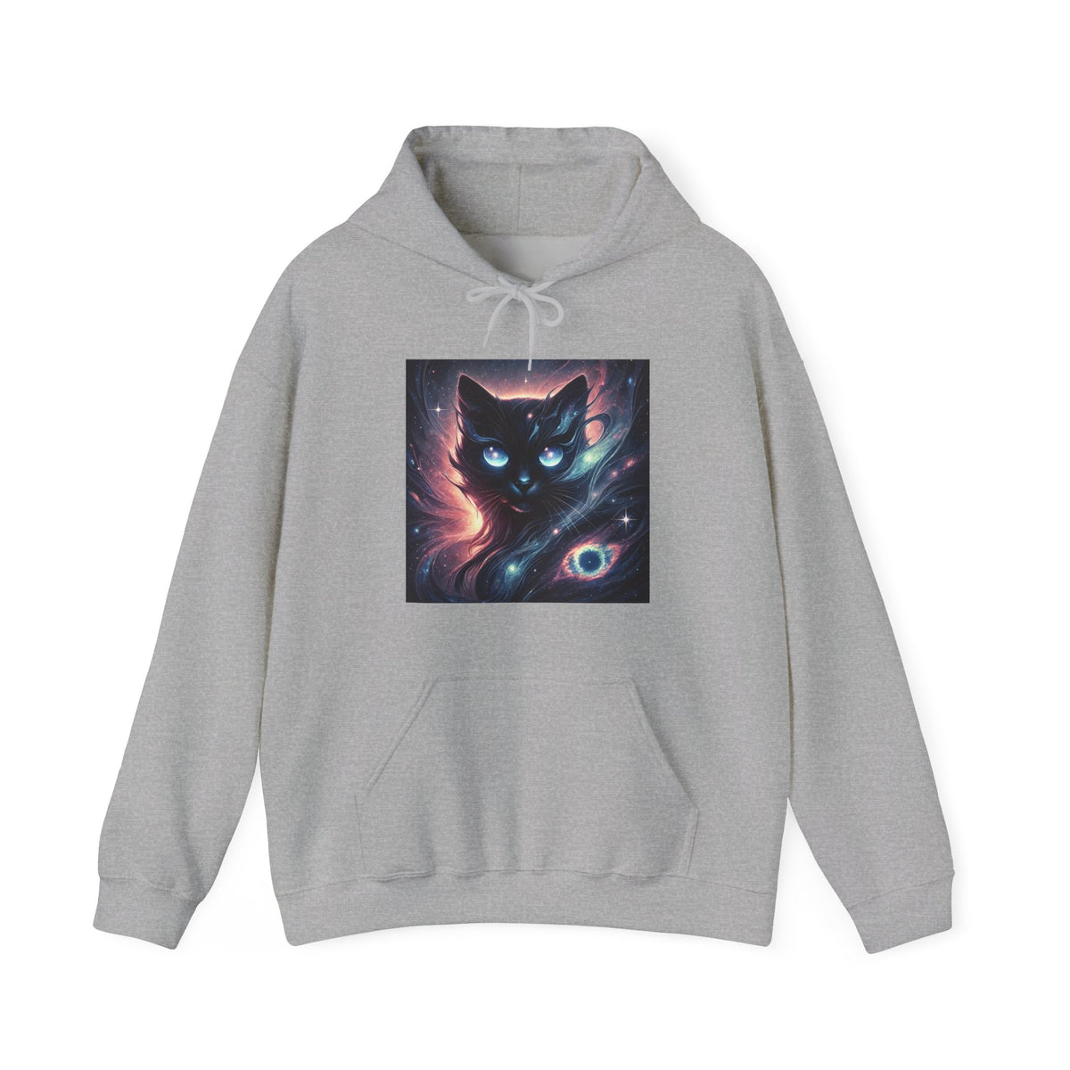 Cosmic Black Cat Galaxy Celestial Hoodie