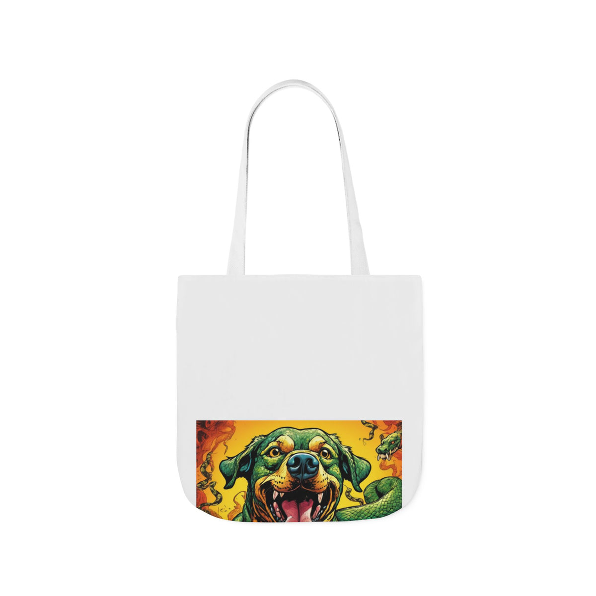 Surreal Serpent Hound Dark Fantasy Canvas Tote Bag