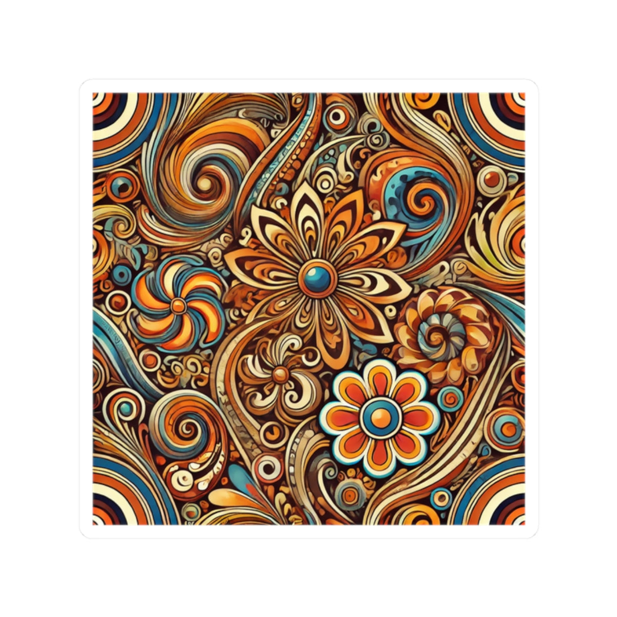 Ornate Abstract Floral Paisley Pattern Sticker