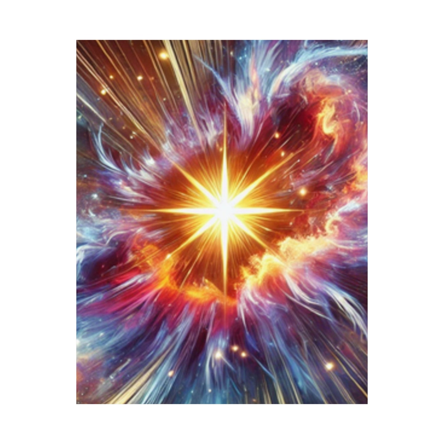 Cosmic Starburst Energy Abstract Space Poster Wall Art Decor