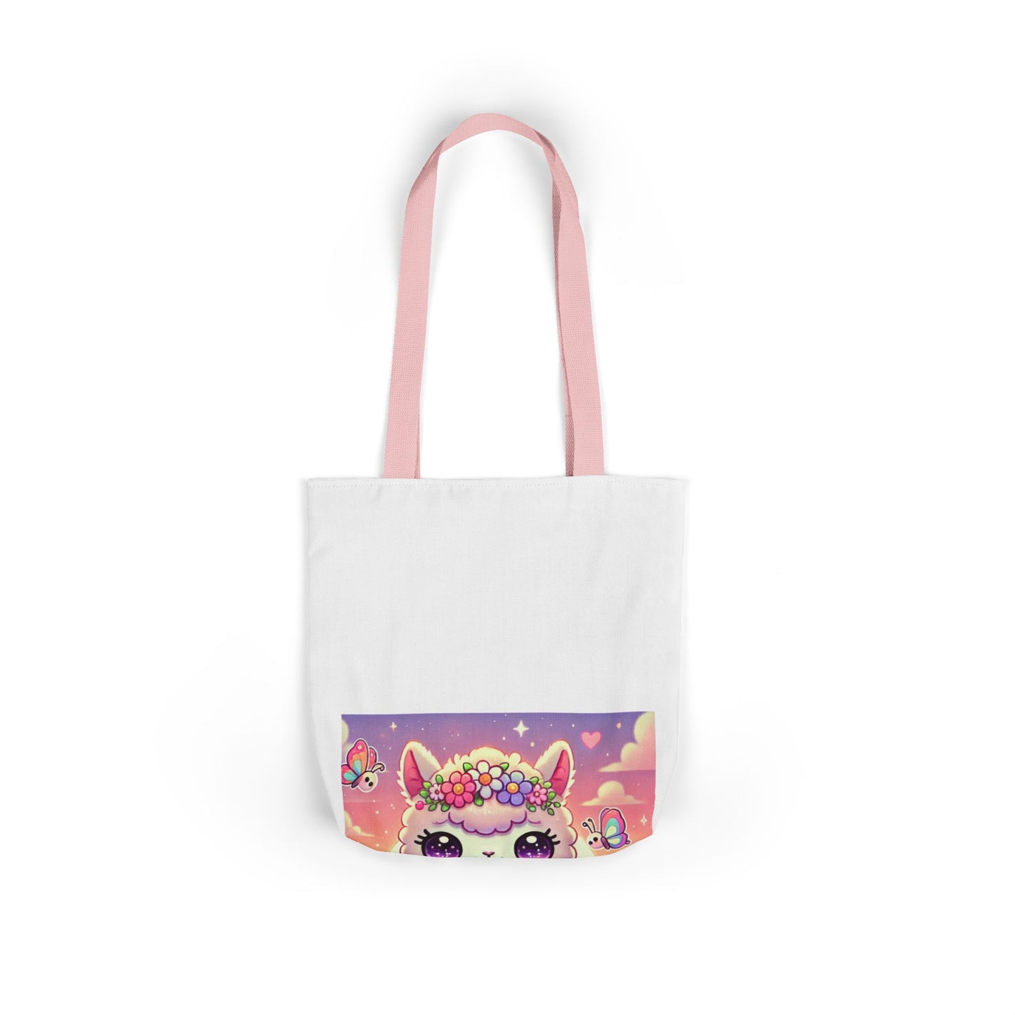 Pastel Floral Alpaca Garden Kawaii Canvas Tote Bag