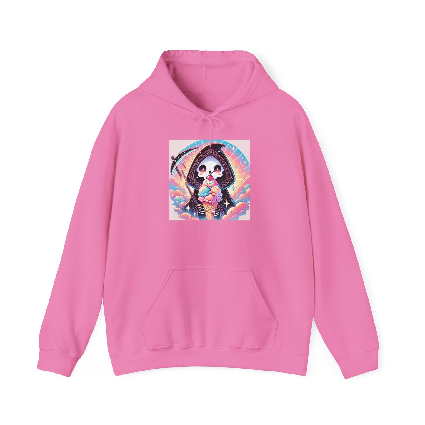 Grim Reaper Kawaii Anime Hoodie - Cute Ice Cream Design - Unisex Comfortable Hooded Sweatshirt - Fun & Stylish Gift Idea!
