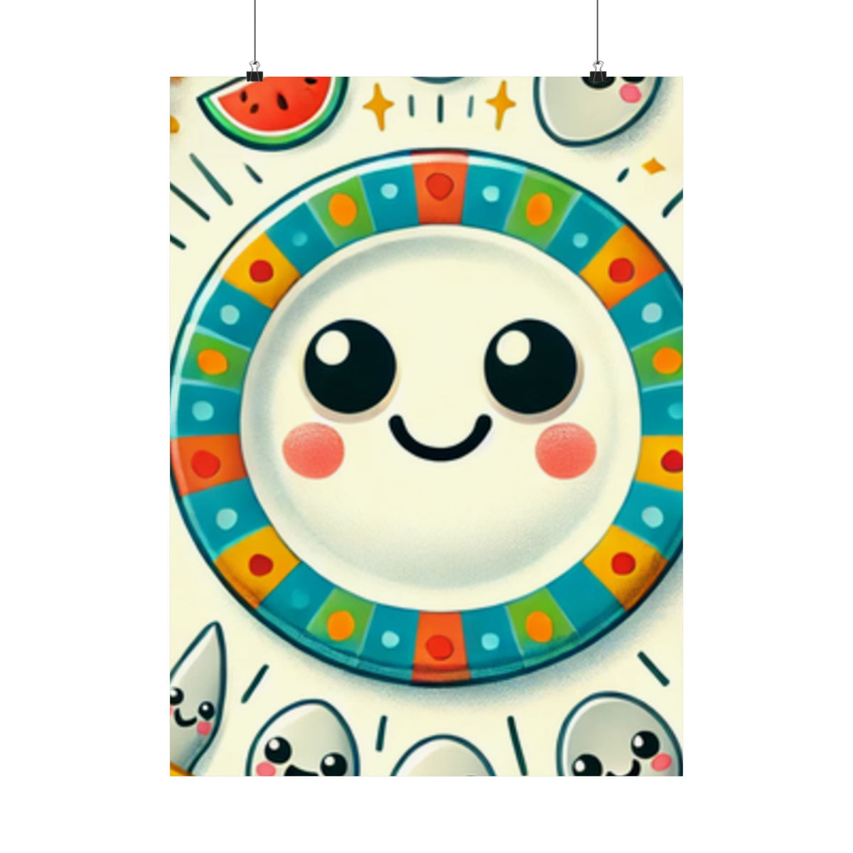 Happy Little Kitchen Club Kawaii Food Poster Kitchen Wall Art Decor