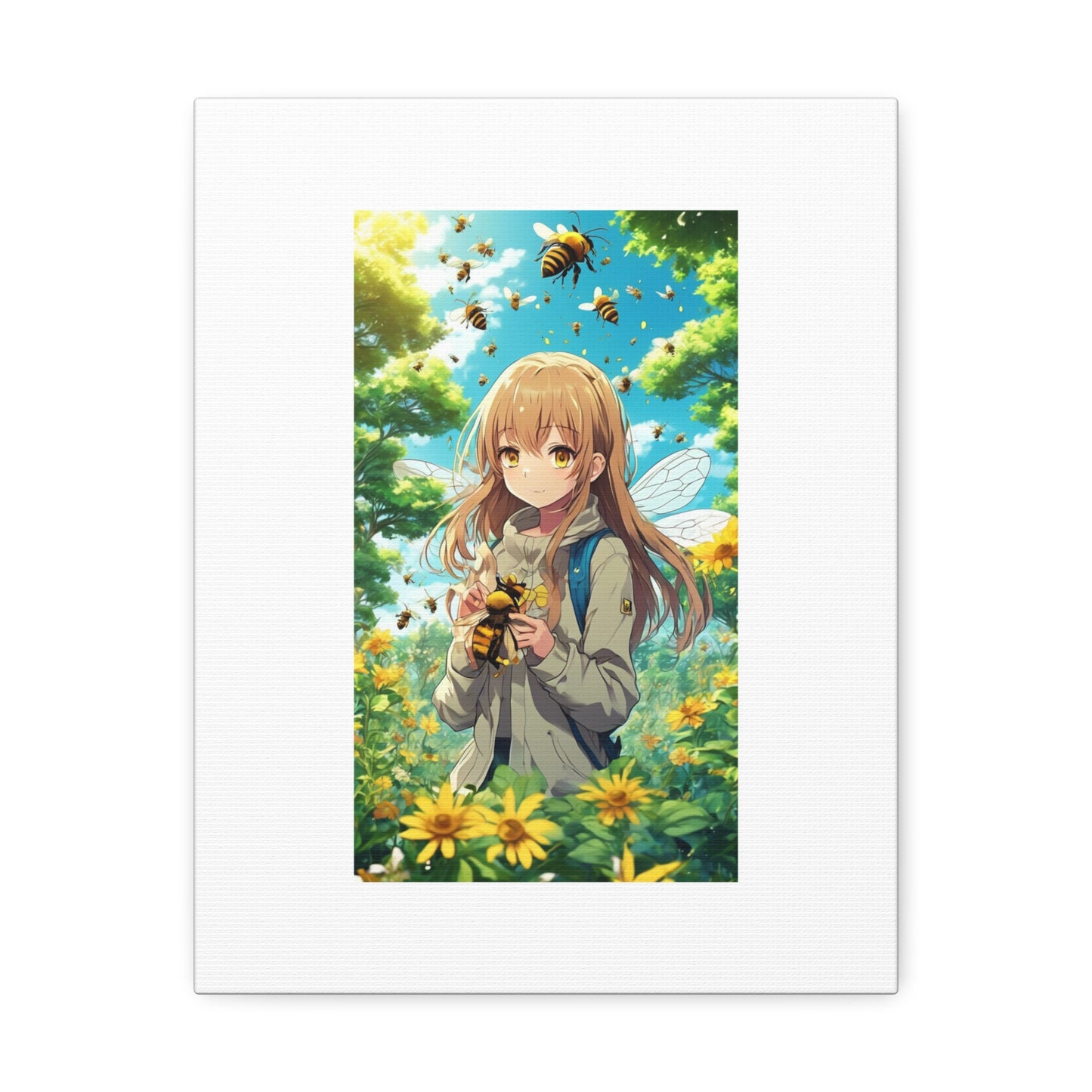 Bee Fairy Garden Anime Nature Art Canvas