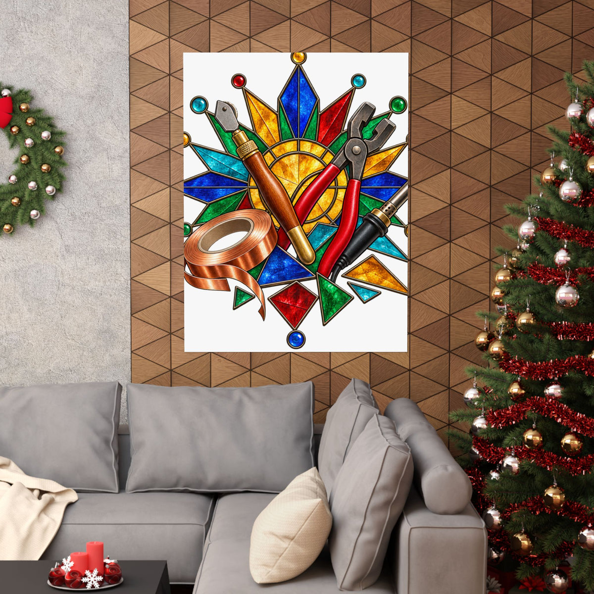 Stained Glass Workshop Tools Poster